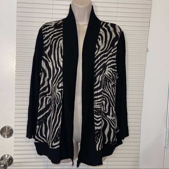 Jones New York Collection Black & White Cardigan - Picture 3 of 7